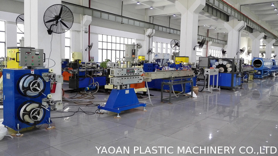 Il tubo flessibile di giardino/filato intrecciato ha rinforzato la linea dell'estrusione del tubo flessibile del PVC, macchina di plastica dell'estrusione del tubo del PVC